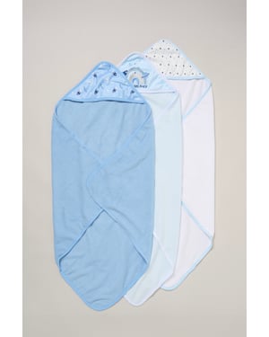 3 Pack Rocket Ship Hooded Towels