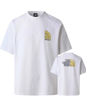 The North Face Mens Bubble Logo Relaxed Fit Casual T-Shirt White