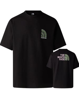 The North Face Mens Bubble Logo Relaxed Fit Casual T-Shirt Black