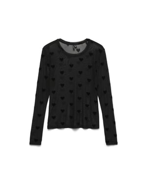 Vero Moda Vmlova mesh top met lange mouwen
