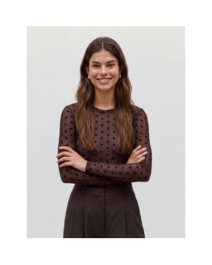 Vero Moda Vmlova mesh top met lange mouwen