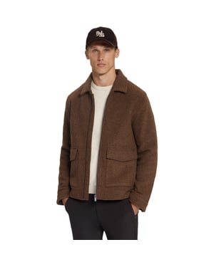 No Excess Jacket wool zipper light brown