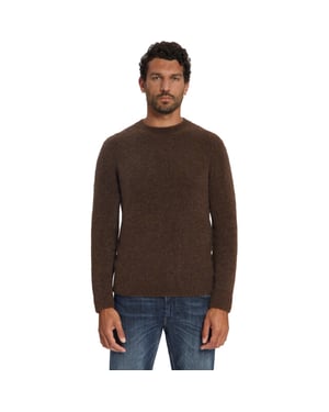No Excess Pullover crewneck boucle melange wi dark brown
