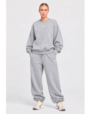 Nike Womens Oversized Phoenix Crewneck Pullover Tracksuit in Grey