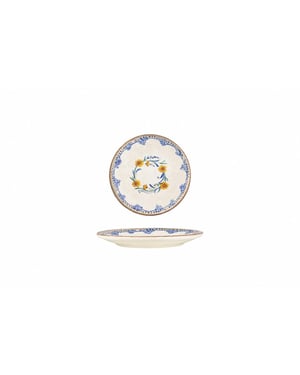 Bonna Dessertbord retro floral porselein 17 cm set van 6