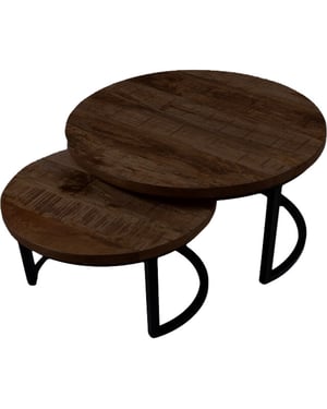 Home67 Salontafel bart set van 2 espresso mangohout