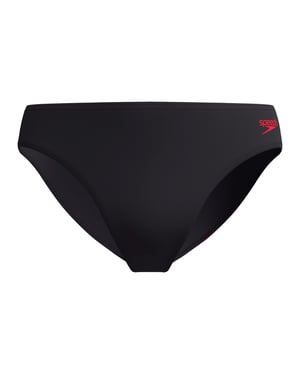 Speedo Mens Hyperboom Splice Logo Swim Briefs (Black/Coral)