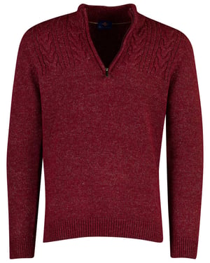 Trui Baileys gemeleerd rood half zip