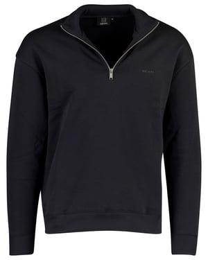 Trui Genti donkerblauw half zip