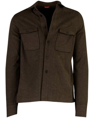 Overshirt Genti bruin met borstzak