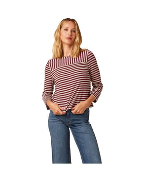 King Louie Boatneck yoke top chopito stripe