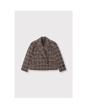Alix The Label Cropped check blazer -