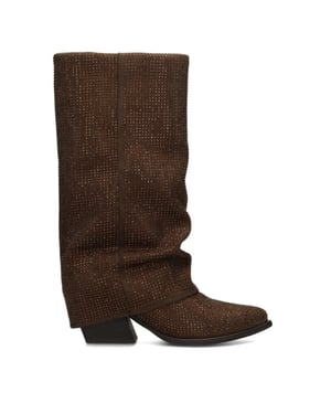 Poelman Ps lois laarzen studs dark brown hoge laarzen dames
