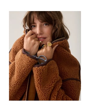 Summum 1s1312-12512 739 jacket bonded teddy cinnamon