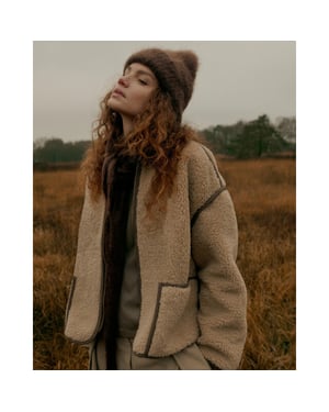 Summum 1s1312-12512 708 jacket bonded teddy light taupe