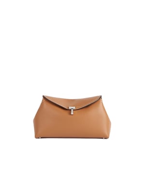 Toteme T-Lock clutch van genarfd leer