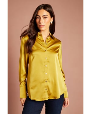 Lisa Tan Long Sleeve Satin Shirt