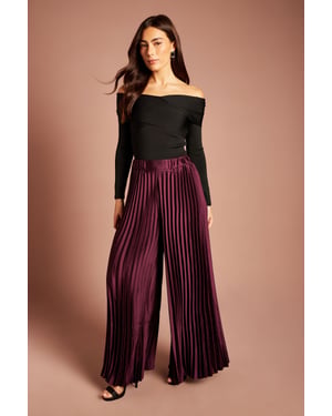 Satin Pleated Trousers