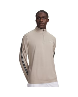 Men's Under Armour Tech™ ½ Zip Long Sleeve in Taupe/Blck/Whit