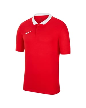 Men's Nike Printed Logo Collared Neck Short Sleeve Shirt in Red