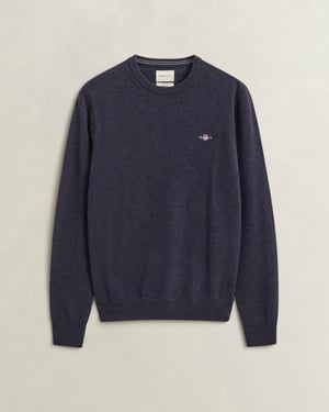 Regular Fit Long Sleeve Logo Detail Jumper in Dark Navy