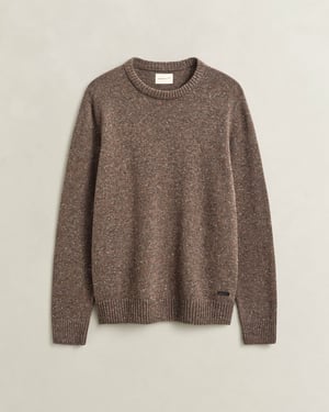 Regular Fit Long Sleeve Logo Detail Jumper in Taupe