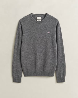 Regular Fit Long Sleeve Logo Detail Jumper in Charcoal