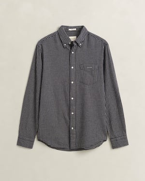 Regular Fit Long Sleeve Logo Detail Shirt in Dark Navy