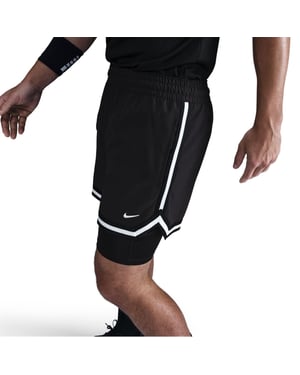 Men's Nike 2 in 1 Basketball Bermuda Shorts in Black/White