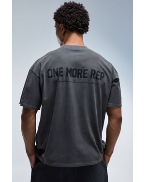 One More Rep Oversized Washed Extended Neck T-Shirt