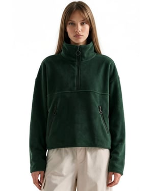 Women's Half Zip Crop Sweatshirt