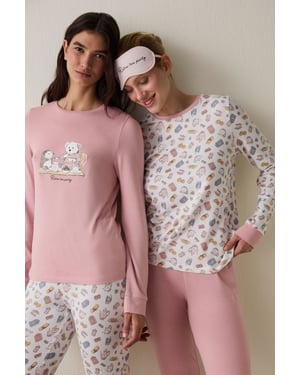 Tea Party Printed Long Sleeve Pajama Top