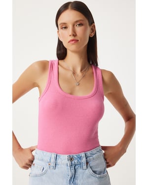Getailleerde Katoenen U-Hals Tanktop