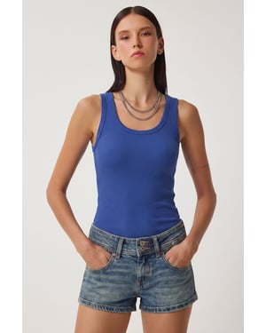 Getailleerde Katoenen U-Hals Tanktop