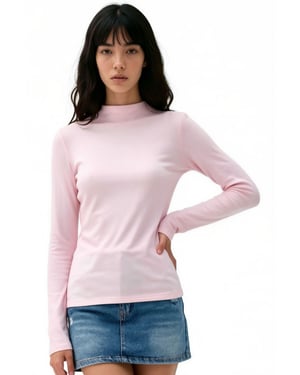 Slim Fit Half Turtleneck Blouse