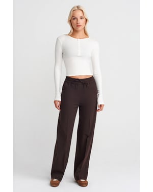 Brede Pijpen Pull-On Broek
