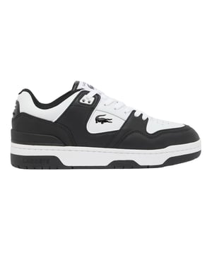 Lacoste Heren Court Cage Leren Trainers (Zwart/Wit)