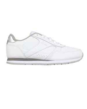 Slazenger Gecoate leren sportschoenen voor dames (Wit/zilver)