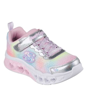 Skechers Flatta sneakers för flickor med fladdrande hjärtan som lyser (Flerfärgad)