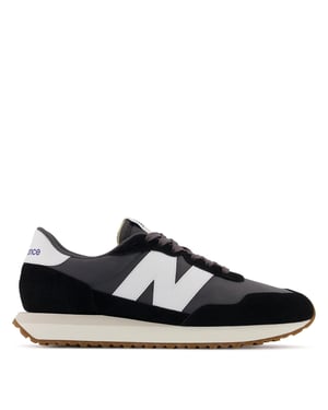 New Balance Dames 237 Classic suède sneakers (Zwart/Wit/Gum)