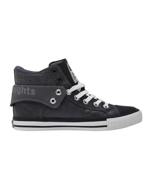 British Knights Heren Roco hoge sneakers met omgeslagen kraag (Donkergrijs/Zwart)