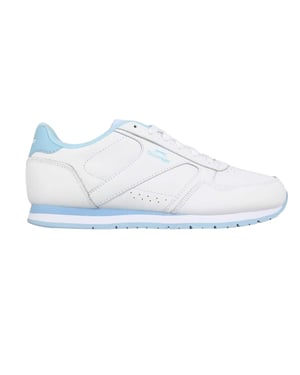 Slazenger Gecoate leren sportschoenen voor dames (Wit/Poederblauw)