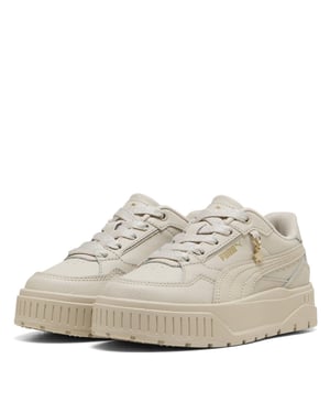 Puma Karmen II leren platformschoenen voor kinderen (Zilver)