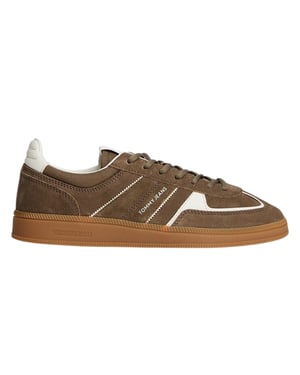 Tommy Jeans Greenwich suède platte sportschoenen voor dames (Bruin)