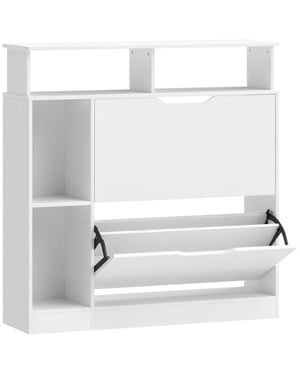 4goodz Schoenenkast met 2 kleppen en open rekken voor 12 paar schoenen -