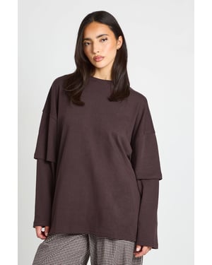 Double Layer Sleeve Oversized T-Shirt
