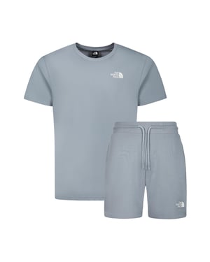 The North Face Globe Grid T-Shirt and Shorts Set Grey