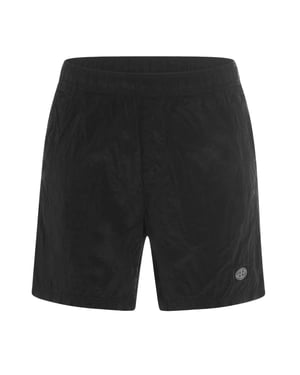 Nylon zwembroek met metalen logo
