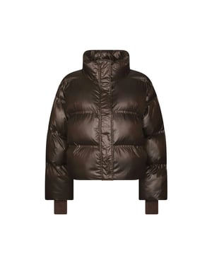 Neo Noir rhea shiny puffer jacket 165094 584 chocolate brown