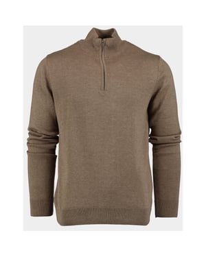 Bos Bright Blue Half zip 302/8017-coffee